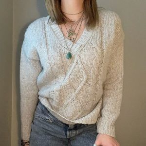 Grey knit sweater, great condition, not itchy